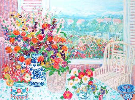 レスリー・セイヤーの絵画作品　タイトルは、アーリーモーニング